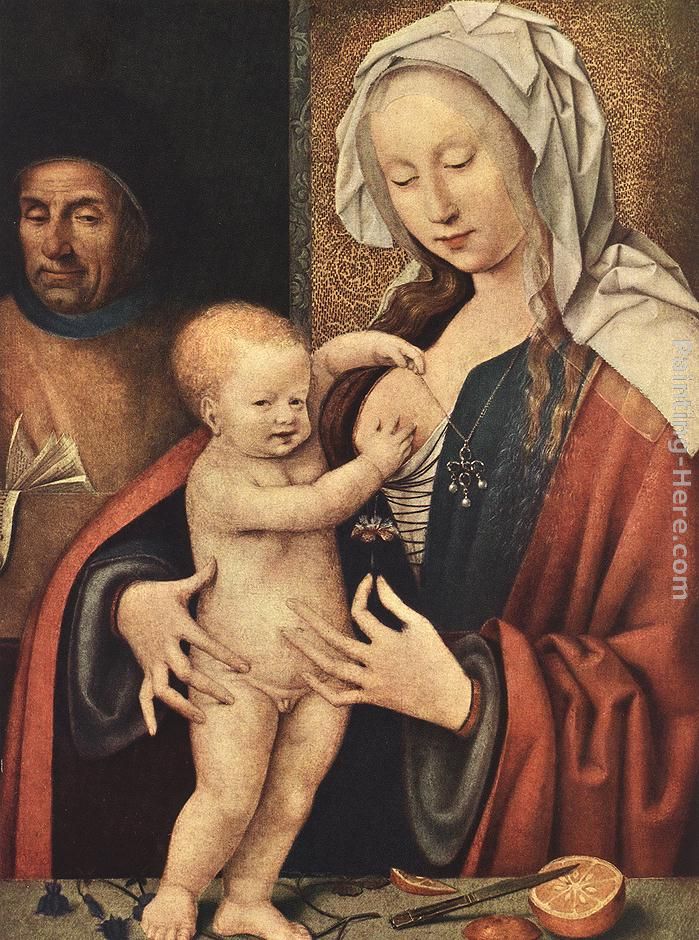 The Holy Family painting - Joos van Cleve The Holy Family art painting